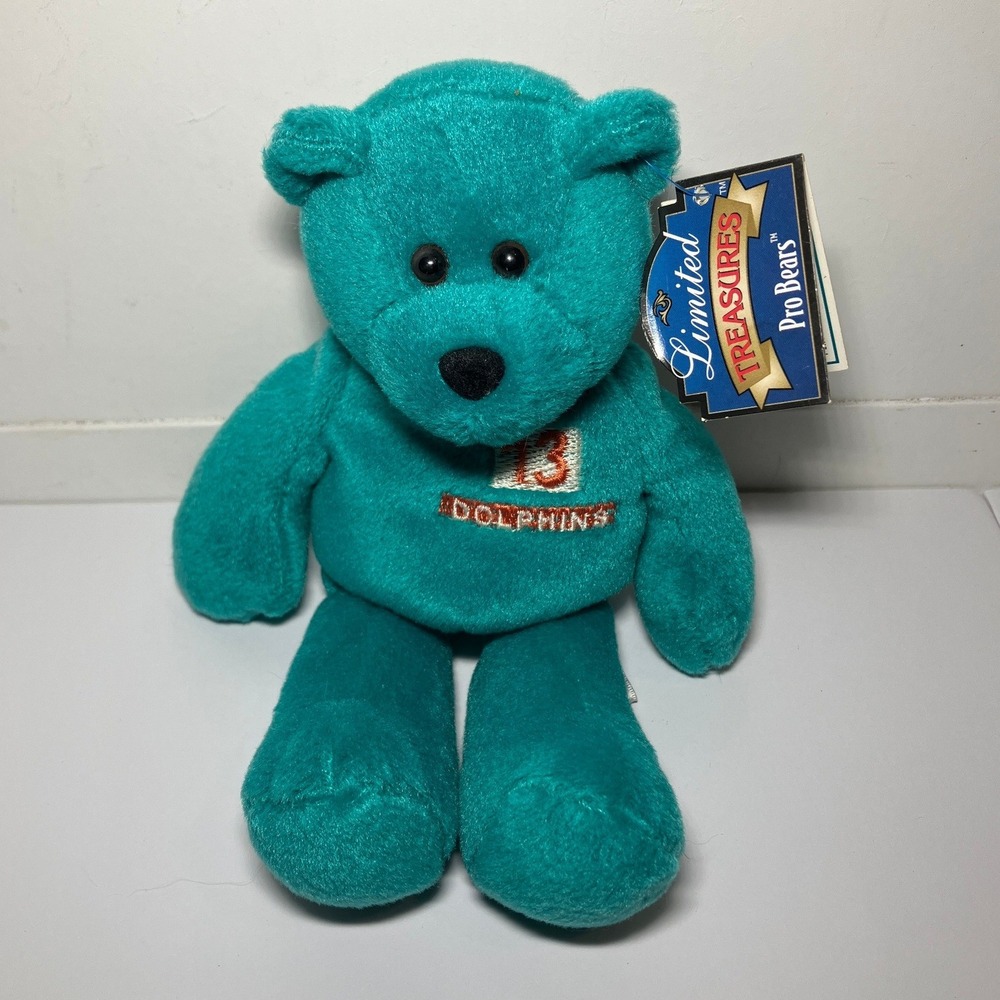 Limited‎ Treasures NFL Pro Bears 1998 #13 Marino Miami Dolphins Blue Green Plush